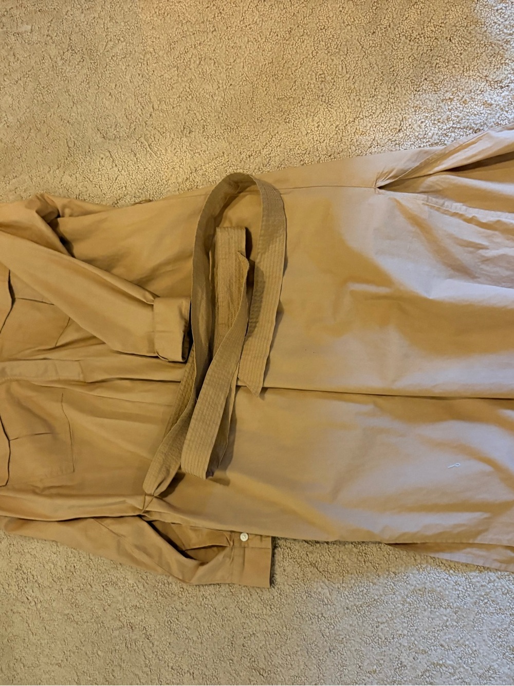 LOFT Tan Shirt Dress with Waist Tie